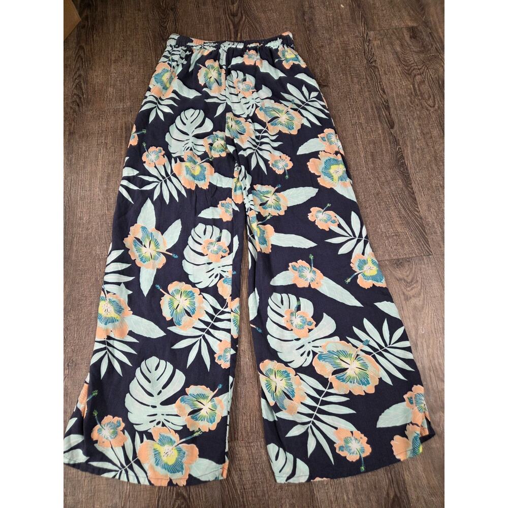 ROXY Midnight Avenue Wide Leg Floral pants - mood indigo ventura Tropical XS - Picture 7 of 7
